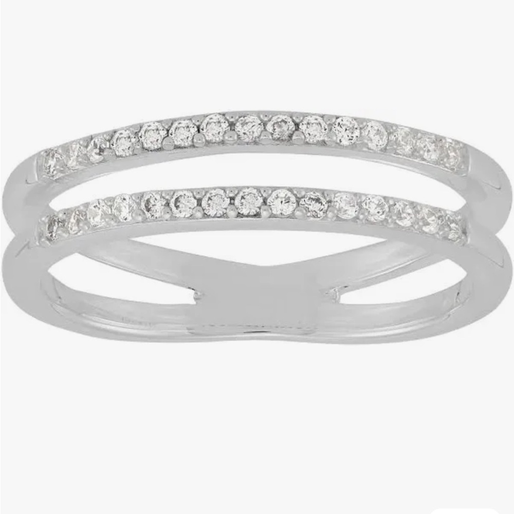 NEW Silpada Dazzling Duo Sterling Silver White Cubic Zirconia Ring R7171CZ7